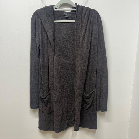 Barefoot Dreams CozyChic Ultra Lite Hooded Cardigan With Pockets Charcoal Gray S - Picture 1 of 8